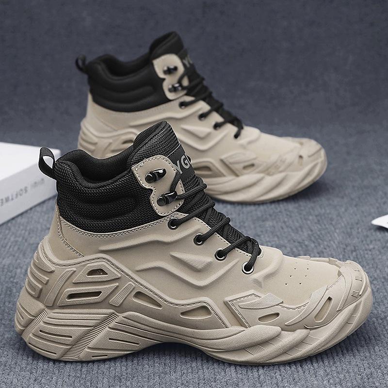 Мужские Сапоги Модная Рабочая Одежда Спортивная Обувь Мужская Осень Зима Уличная Повседневная Кожаные Сапоги Высокие Сапоги 2026 Новый Стиль 39 3900₽