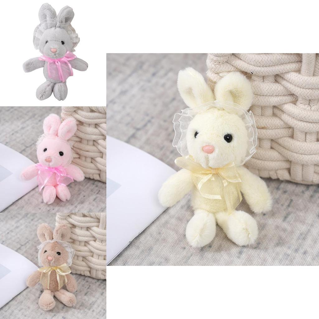 Adorable Lace Bunny Plush Toy Soft And Fluffy Stuffed Animal Doll Keychain