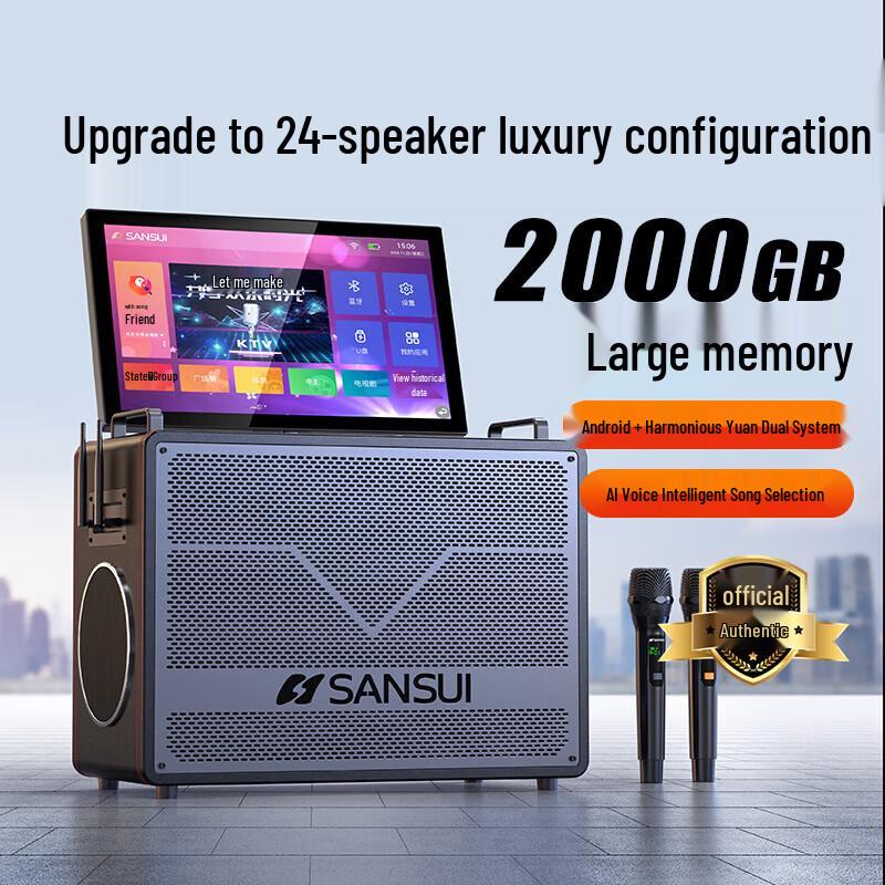 SANSUI Q58 Professional Home KTV System with Dual Mics CN plug (adapter included) (CN version)