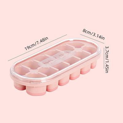 12 Grids Ice Cube Trays Silicone Ice Cube Mold with Removable Lid DIY Homemade Popsicle Mold for Cocktail Freezer Kitchen Gadget