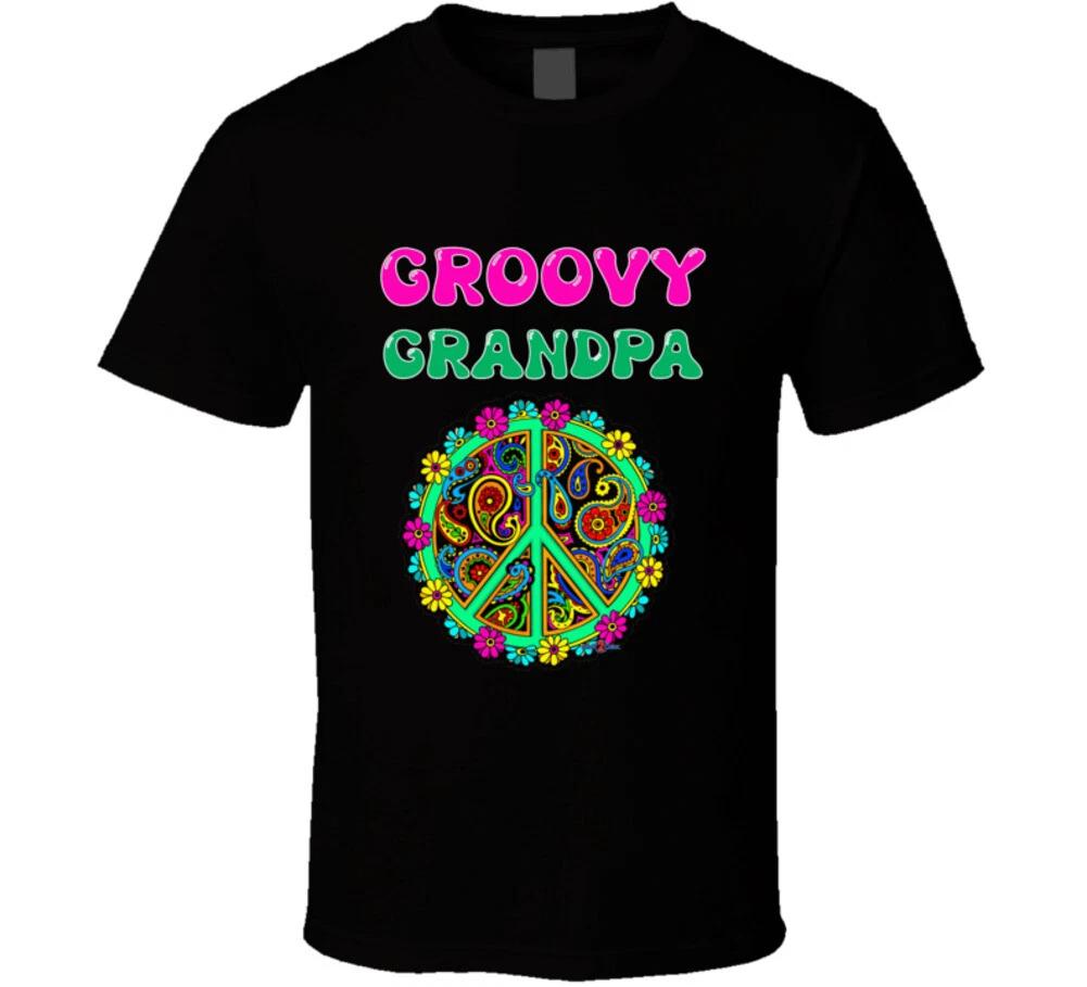 Groovy Grandpa Funny Hippie Nostalgia Vintage 60s Gift T Shirt 4XL