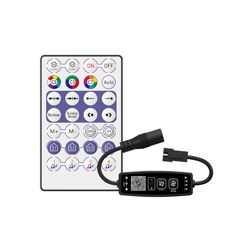 28-Key Wireless Bluetooth LED Controller With Music Sync and Full Color Dimming