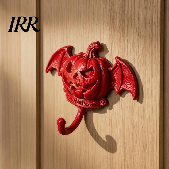 No Drill Wall Hook Devil Pumpkin Bat Hook, Halloween No-Drill Adhesive for Keys Orange Bags, Strong Sticky Damage-Free Decorative Hooks