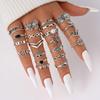21 Pieces Vintage Butterfly Heart Rings Set Decoration for Trendy Women Adjustable Sturdy Alloy Jewelry Pieces