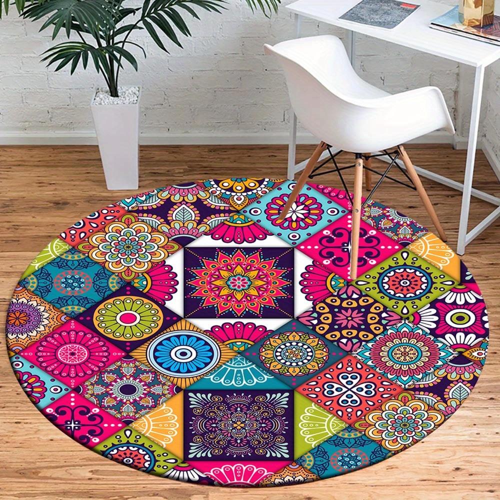 

1pc Retro 2116260052 Pattern Round Floor Mat, Non-slip for Living Room Bedroom Chair Carpets Home Decor Gifts, Home Decor Room Decor Outdoor 80cm by 80cm