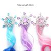 Cute Gradient Snowflake Wig Hair Clips Colorful Elastic Frozen Bow Hair Clips Kids Gifts Princess Hairpins Hair Accessories