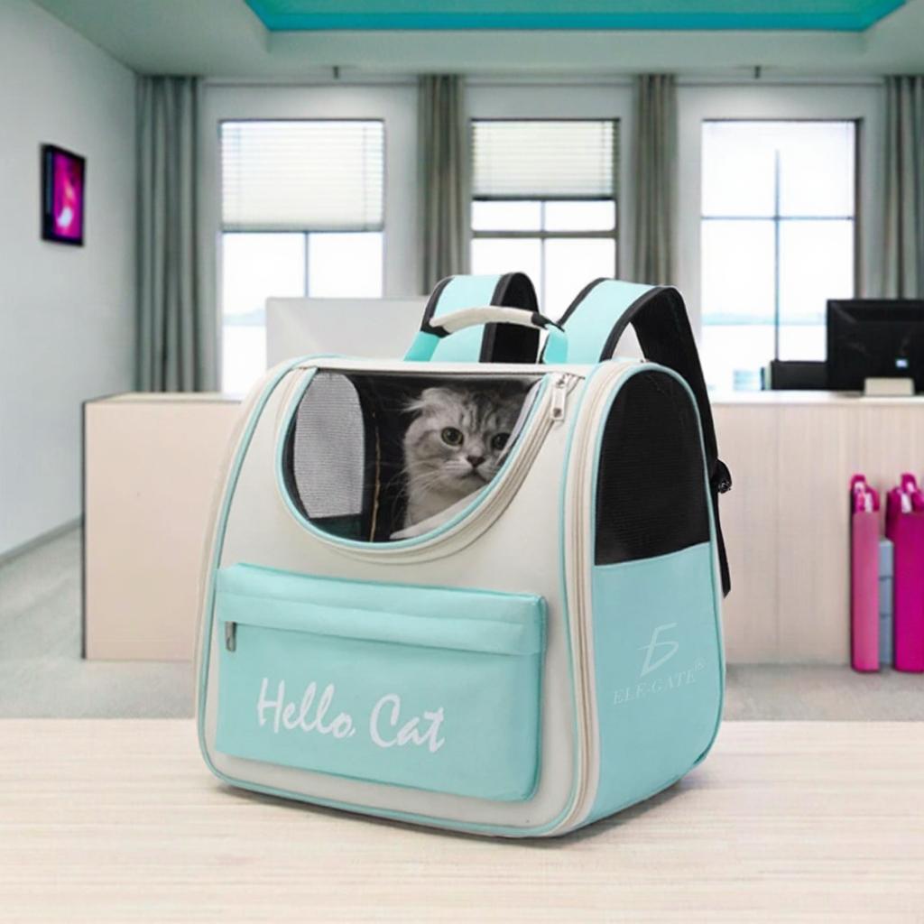 Large Lightweight Anti-Scratch Portable Cat and Small Dog Bag with Pocket Modern Cute Pet Backpack with Zipper Closure