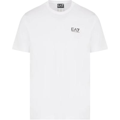 EA7 Cotton Fitted Crew Neck Training T-Shirt Men Tops Cream-White 7M000567-AF10375-M0003
