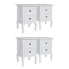 VidaXL Bedside Tables 4 Pcs with 2 Drawers MDF White