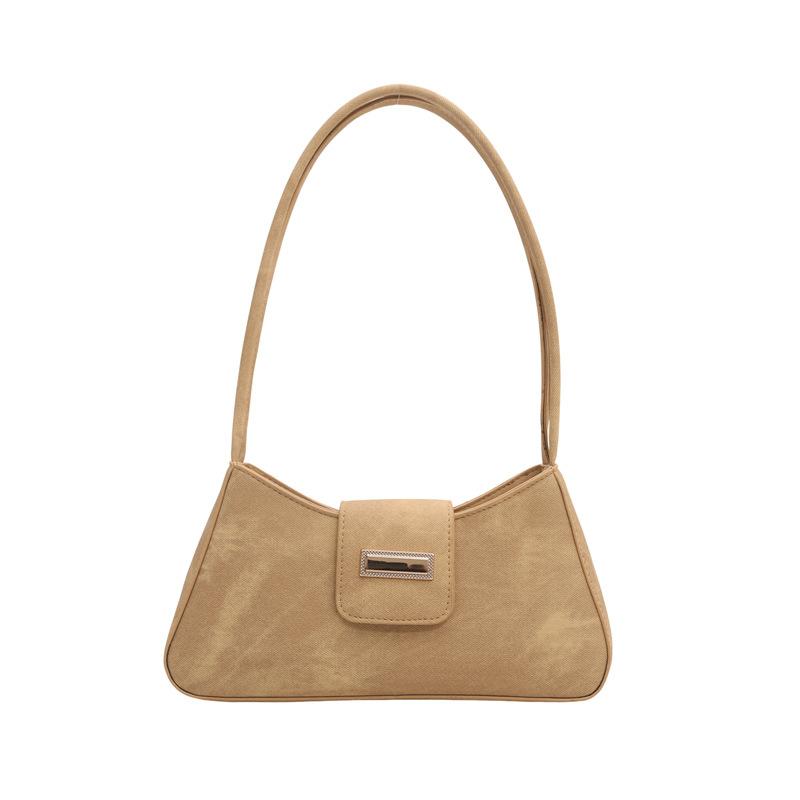 Strukturierte Nischentasche neue Damentasche einfarbig beliebte Crossbody-Schulter-Unterarm-Baguette-Tasche