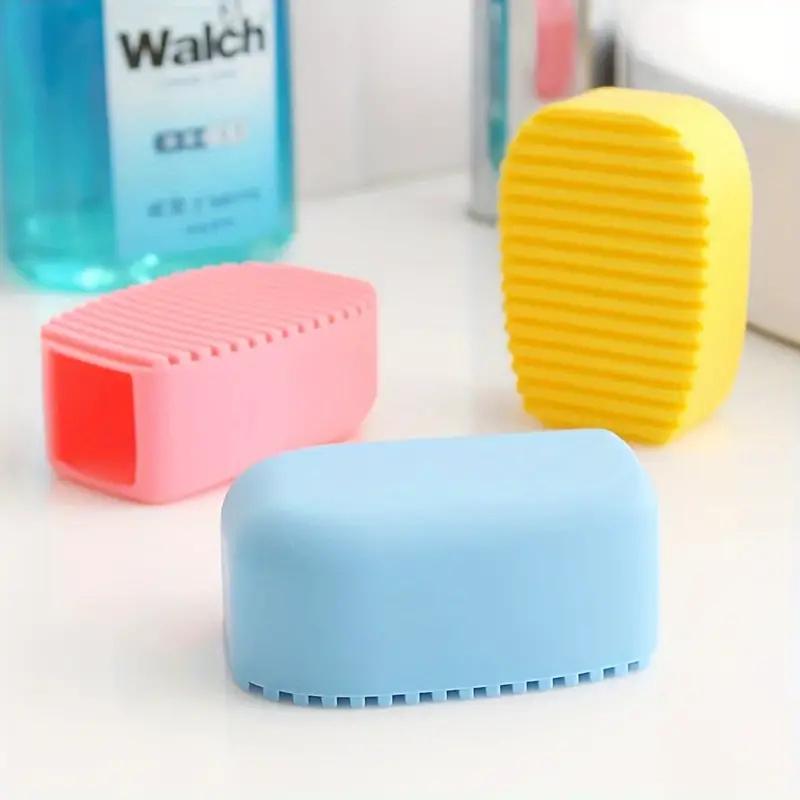 1pc Candy Color Silicone Mini Washboard For Collars Cuffs Non-Slip Flexible Washboard Convenient Scrub Brush Bathroom Supplies