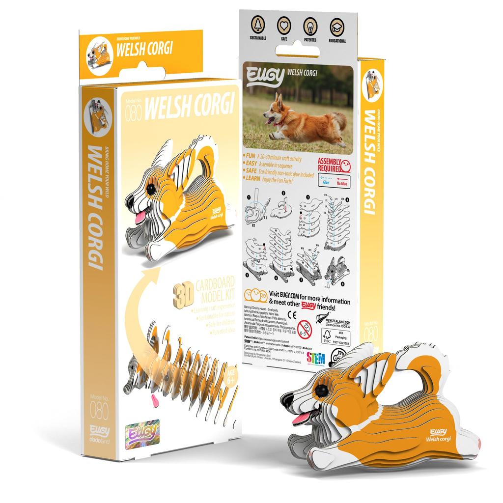 EUGY Corgi Paper 3D Puzzle An Educational Toy That Is Perfect As a Gift for Elementary School and Adults - Boys, Girls, Alike.