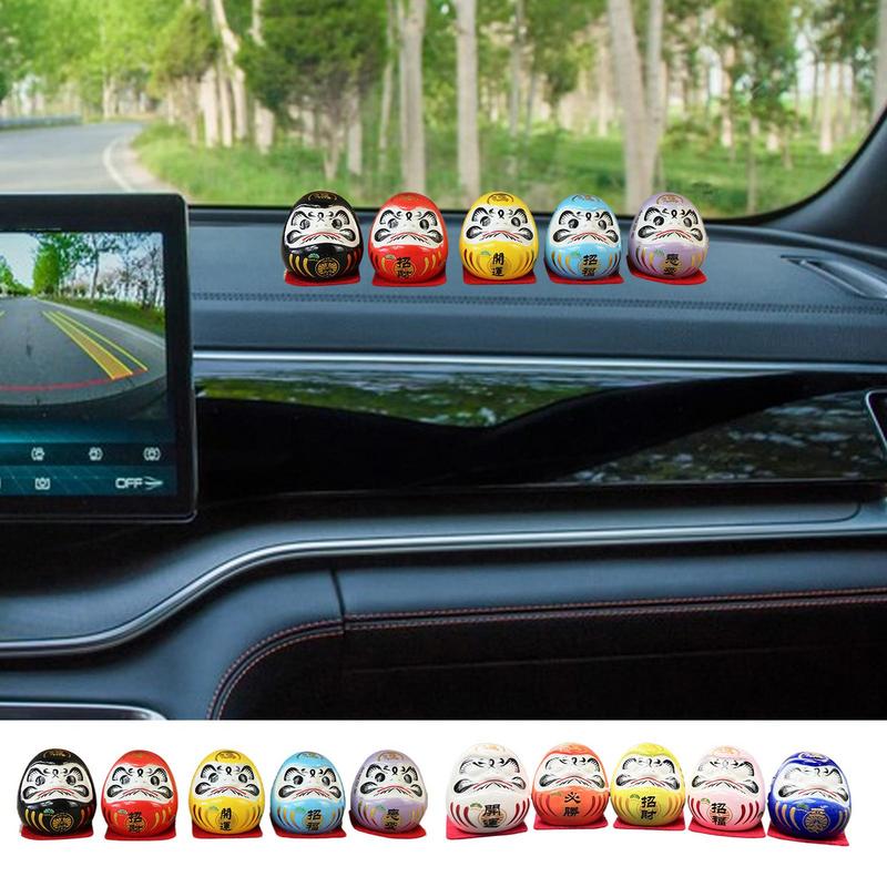 Japanese Ceramics Daruma Doll Mini Daruma Zen Statue Kit Daruma Figurine Good Luck Ornament Home Feng Shui Table Decoration