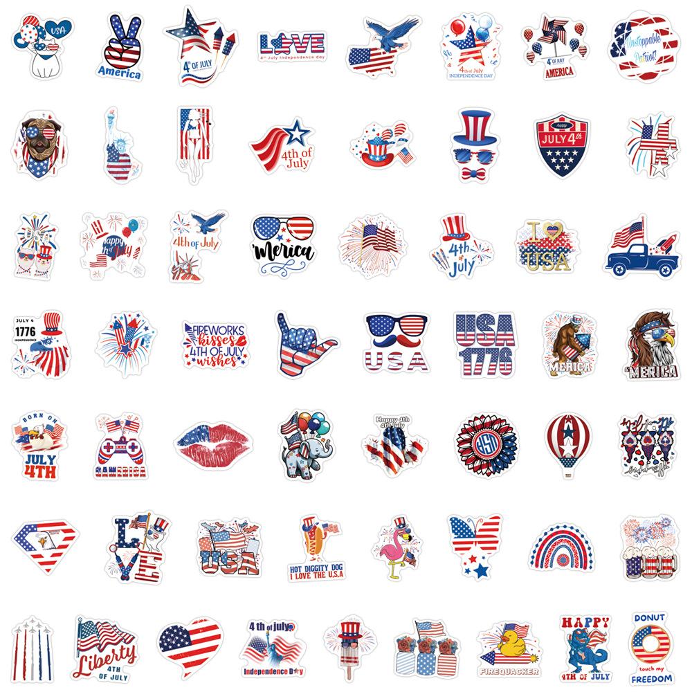 55 New Independence Day Graffiti Stickers Decorate Suitcase Water Cup Stickers