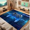 Game Controller Theme Crystal Velvet Floor Rug Personalized Custom Name Text Warm Carpet Home Decoration