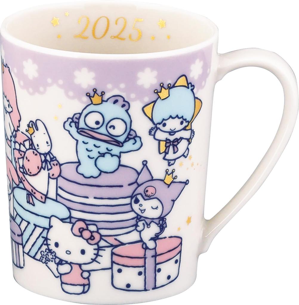 Sanrio 2025 Years Mug, Approx. 350ml, Microwave Safe, Character Merchandise, Gift, Tableware, SAN2025-11