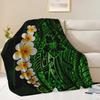 Green Polynesian pattern Blanket for Sofa Bed Travel Camping Living Room Office Conditioning Blanket for All Seasons Gifts