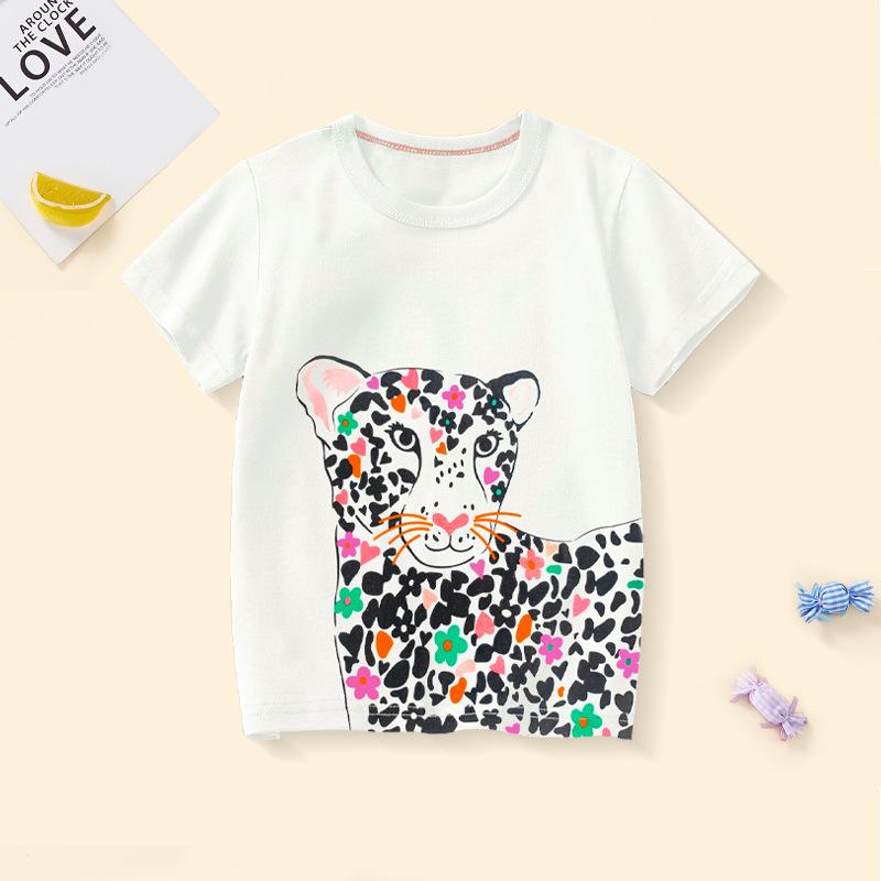 

Summer Children S New Short-Sleeved T-Shirt Children S Tops Cartoon Animal Trend Fashion Clothing In Small Children 140cm（8Y） белый