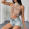 Pearls Body Chain Bra Multilayer Pearls Chest Chain Body Accessories Jewelry for Women Nightclub Raves Body Jewelry