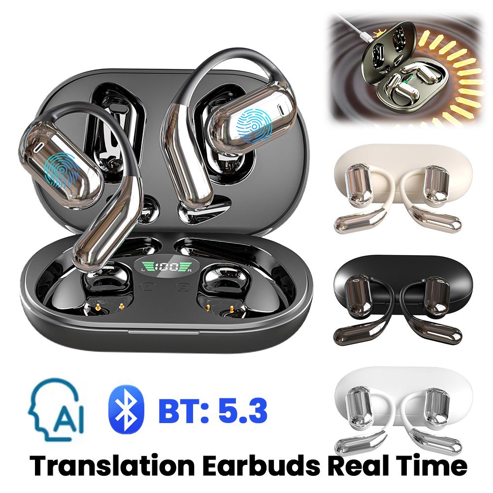 Wireless BT Translation Earbuds Real Time 144 Languages Language Translator Earbuds 3-in-1 for Travel Business and Learning