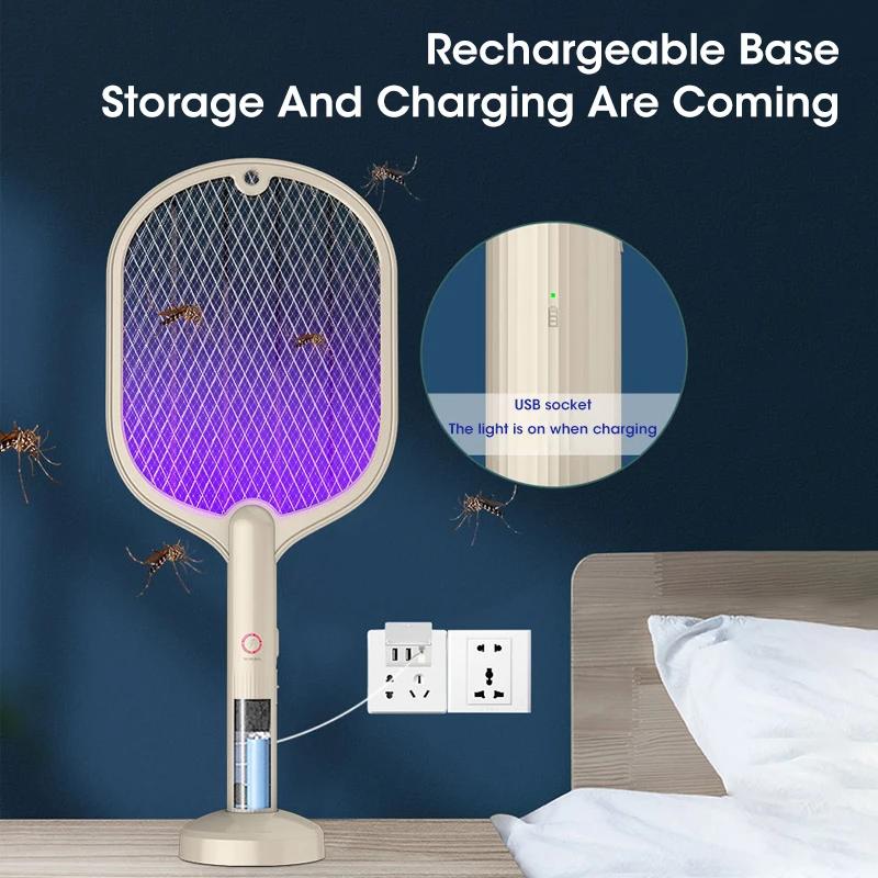 Foldable Electric Mosquito Killer Zapper Raqueta Mata Electrico USB Rechargeable Zanzare Mata Fly Tue Mouche De Anti Mosquitos