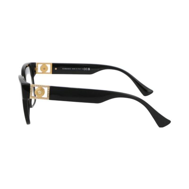 Versace Hollow temple design acetate fiber irregular optical frame women's black 5426574 0VE3329BGB1AW22-Black 54