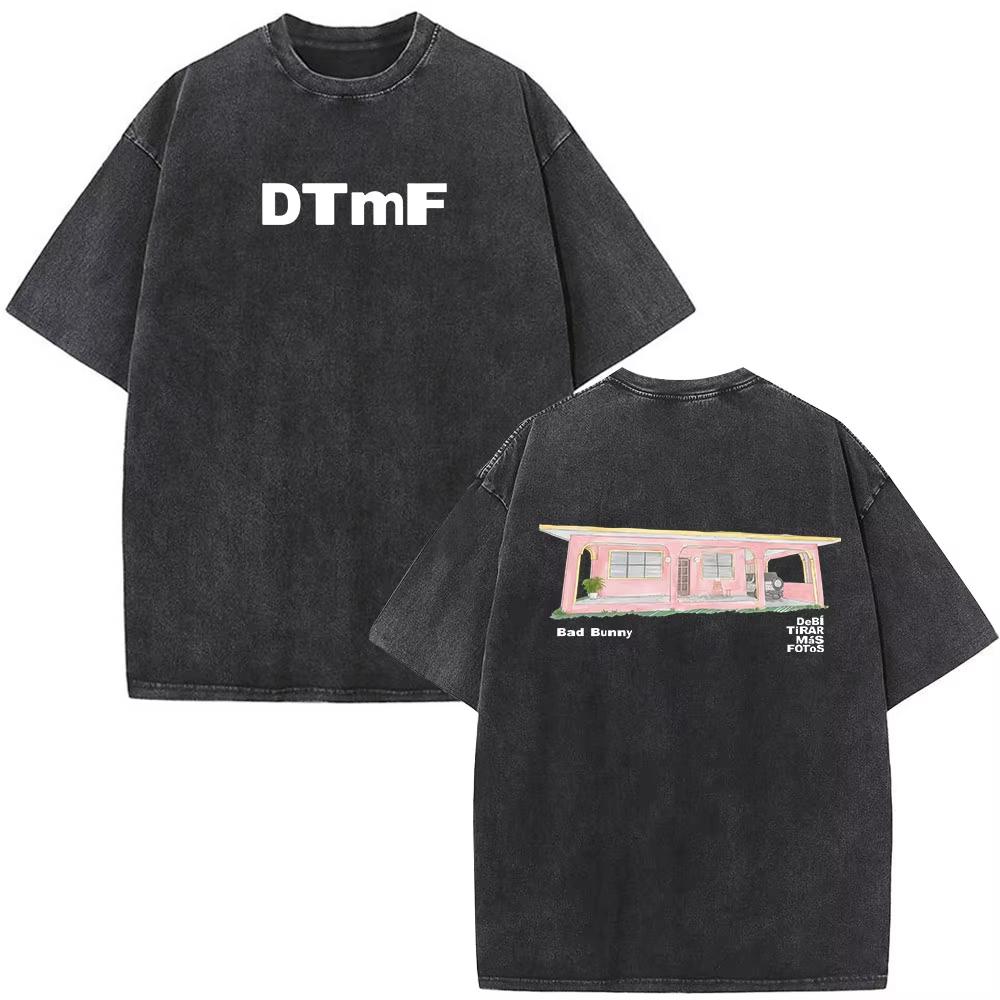 Washed Vintage Bad Bunny DTMF Residencia En El Choli Merch TShirts Debi Tirar Mas Fotos Tshirt Mens Hip Hop Oversized Tshirts