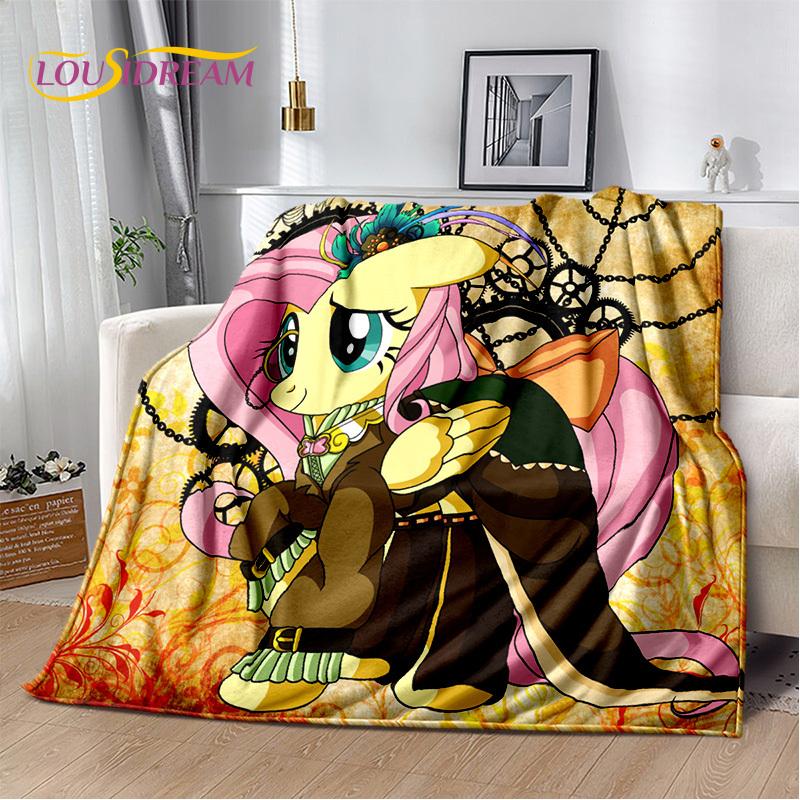 Cute 3D P-Pony Cartoon Unicorn Soft Plush Blanket,Flannel Blanket Throw Blanket for Living Room Bedroom Bed Sofa Picnic Kid Gift