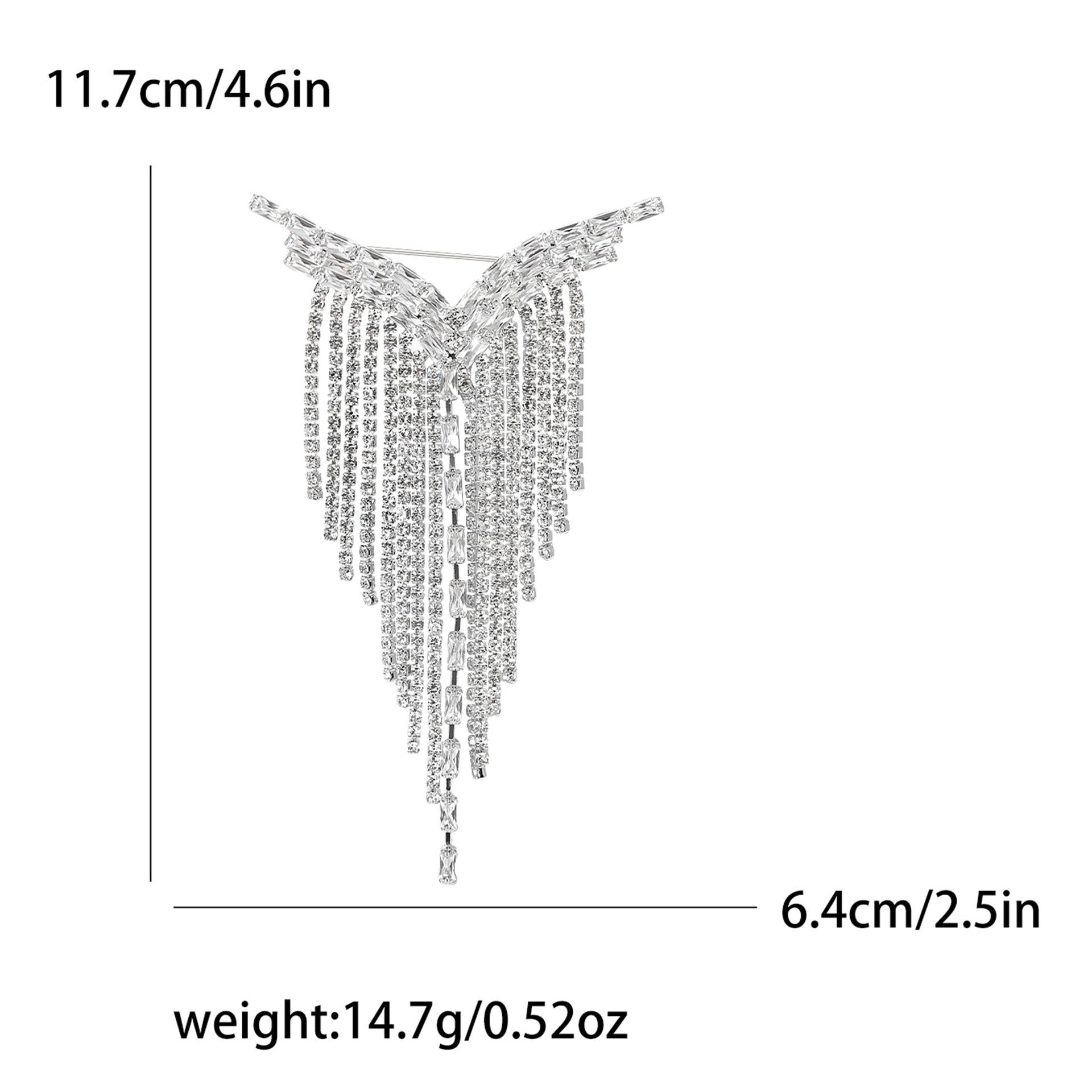 

Стильная брошь со стразами в виде Y-цепочки, элегантная женская брошь-булавка для одежды, аксессуары для подарков
