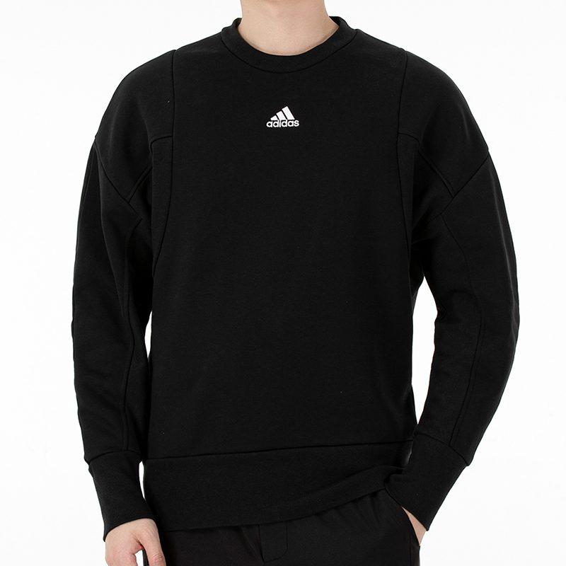 adidas M Internal Crew Fleece Lined Pullover Comfortable Long Sleeved Sweatshirt Men's Black HB6559