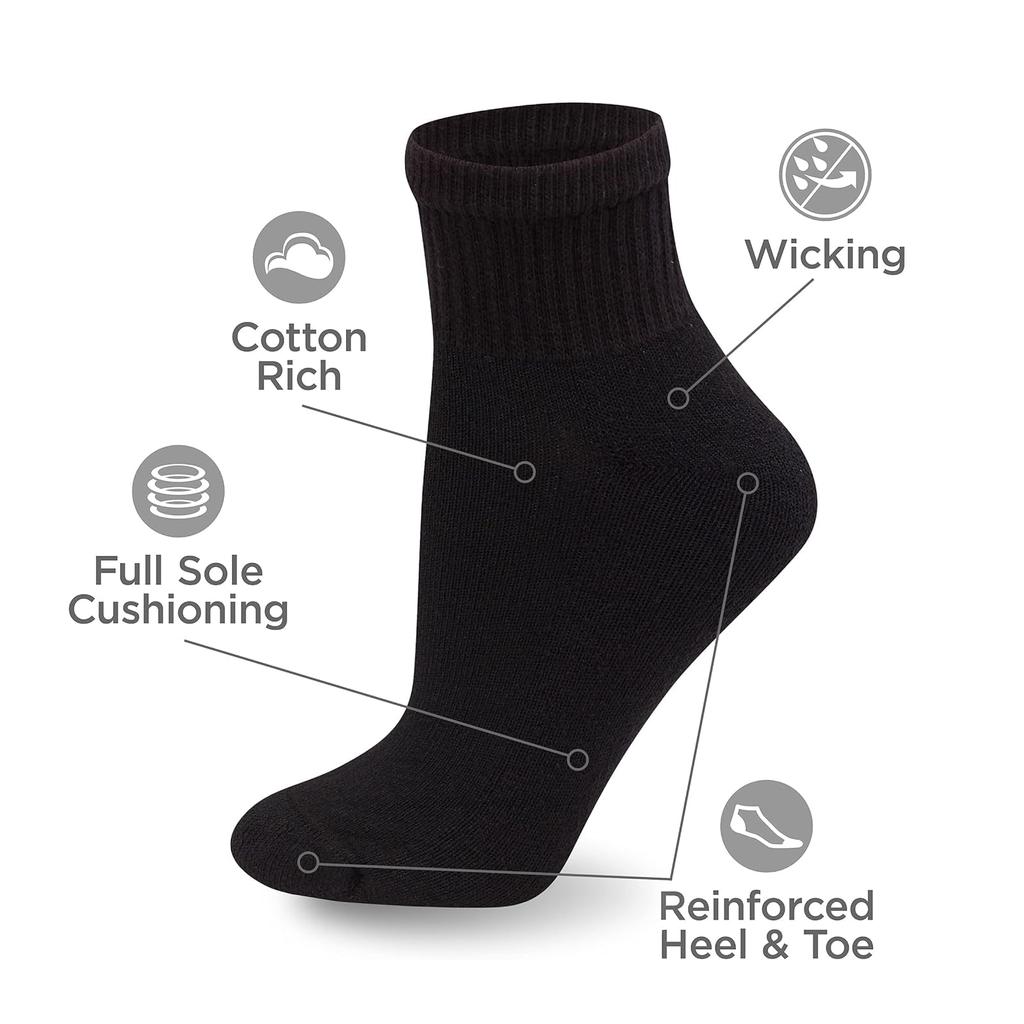 Black Knitted Mid-calf Socks-10 Pairs Set