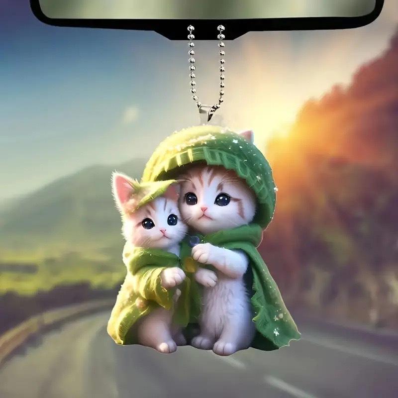 Автомобильное зеркало заднего вида 3D кошка подвесной кулон форма животных украшения рюкзак аксессуары Креатив украшает декоративный декор для автомобиля