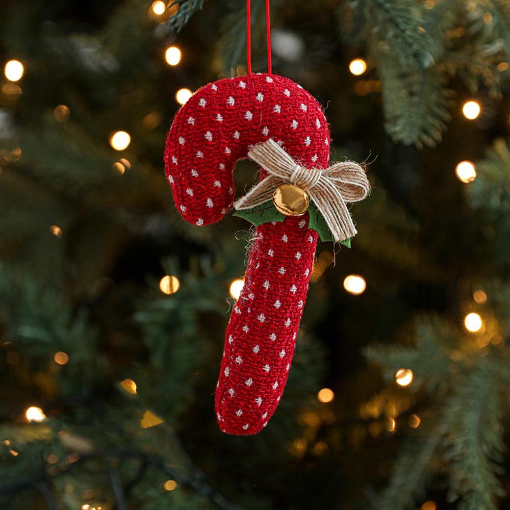 

Red White Hanging Lollipop Ornament Bell Bow Candy Ornament Home Decoration Style 2