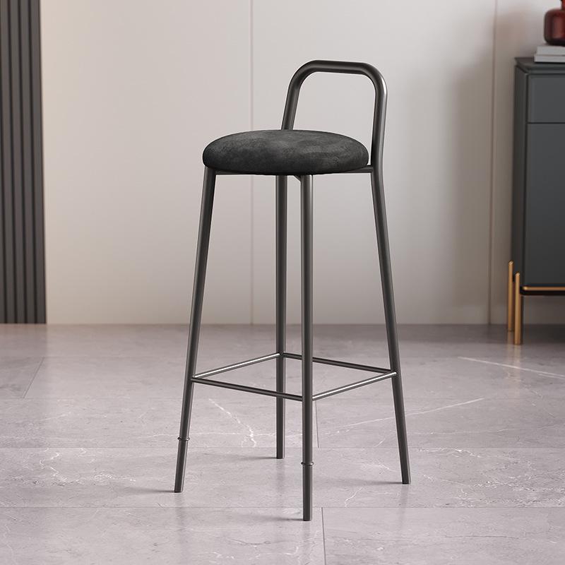 Nordic Iron Art Bar Stool with Backrest – Modern, Luxurious Design