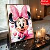 Disney Pearl Painting Set Sweet Minnie Mouse with Pearl Bow Sparkling Painting Craft Home Wall Decoration Handmade Gift
