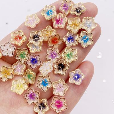 Strass 50 Stück Harz niedlich bunt 10 mm Uhr Blume Flatback Applikation DIY Hochzeit Scrapbook