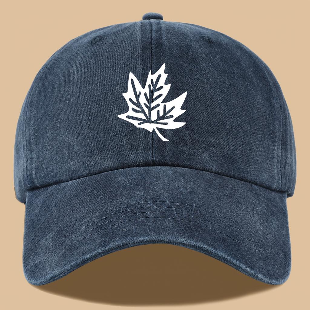 Maple Leaf Print Retro Trucker Cap Breathable Adjustable Baseball Cap Unisex Sun Hat