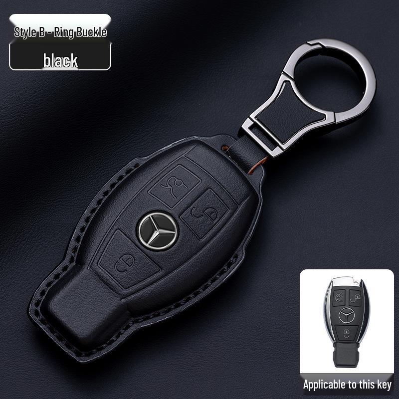 Mercedes-Benz Original Color Nappa Leather Key Case for GLE, GLAC200L, C260L, E300L, E-Class, S-Class, and C-Class.