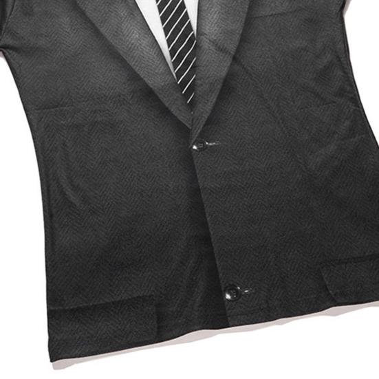 Maglietta da Uomo alla Moda con Stampa 3D di Cravatta per Abito, Manica Corta, Girocollo, Vestibilità Slim