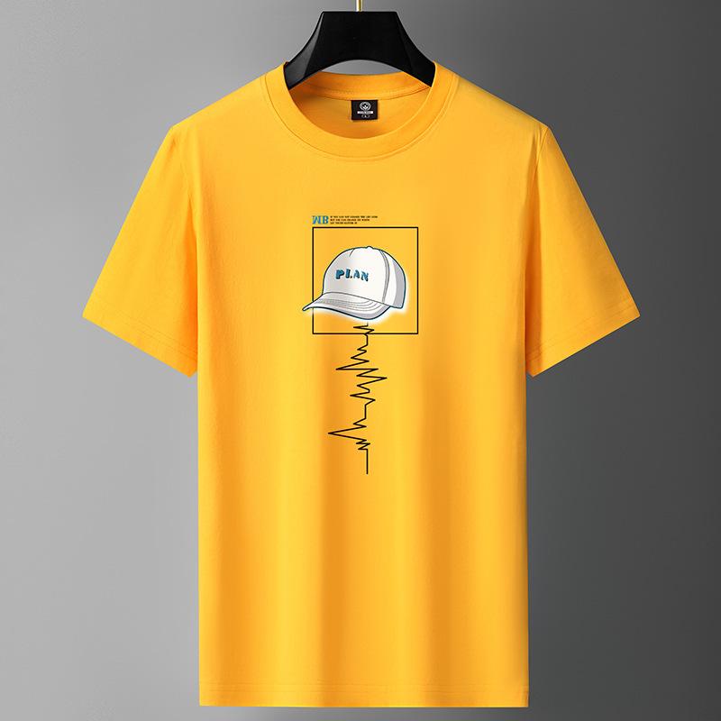 Men's Cotton Loose-Fit Short-Sleeve T-Shirt - Stylish Casual for Teens and Students