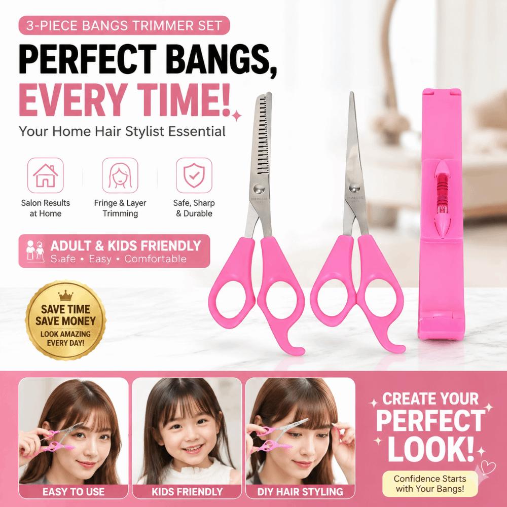 3pcs/set Precise Kids Bangs Cutting Kit Flat Tooth Hairdressing Scissors Salon