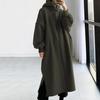 Felpa con cappuccio oversize ispessita da donna alla moda, abito lungo a maniche lunghe a tinta unita, abbigliamento autunno-inverno
