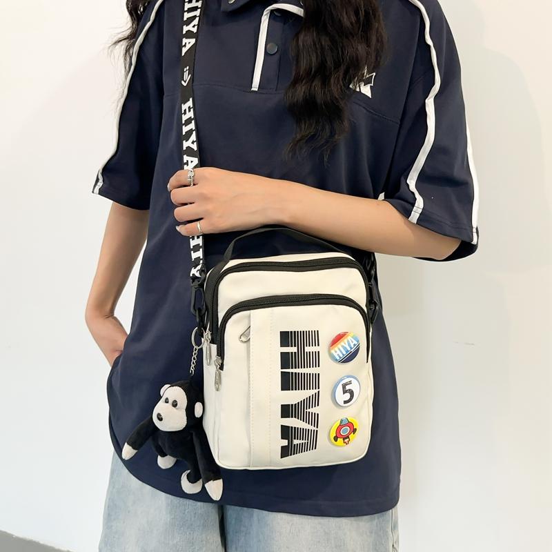 Pánská malá taška s potiskem písmen, taška přes rameno, dámská sportovní crossbody taška