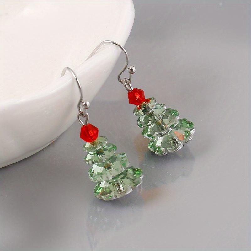 1 Pair of  Personality Christmas Tree Multi-color Creative Earrings Girl Christmas Gift