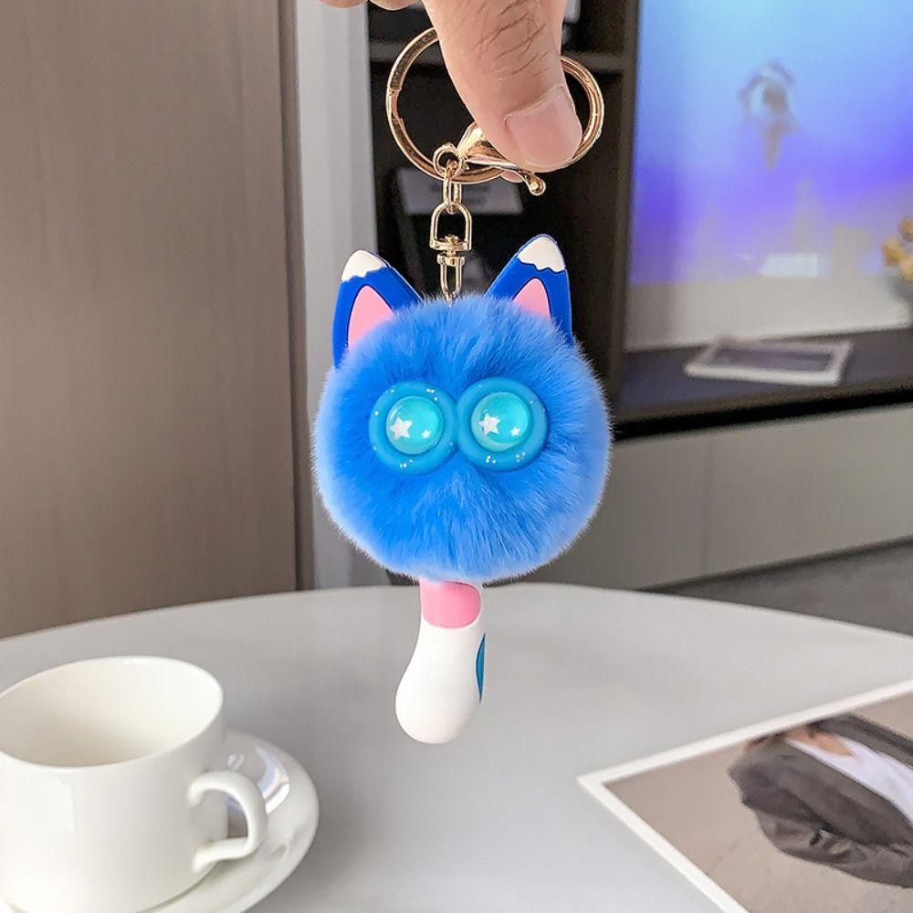 

Tail Plush Toys Pendant Cute Cat Plush Dolls Fashion Rabbit Fur Keychain Girl