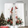 2pcs 2D Flat Printing Christmas Drapes Christmas Gnome Festive Holiday Polyester Fabric Without Electricity Festive Holiday for