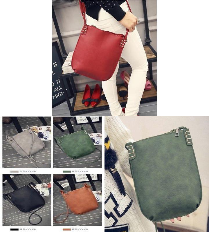 Vintage Style Womens Pu Leather Handbag Small Bucket Crossbody Bag For Fashionable Women