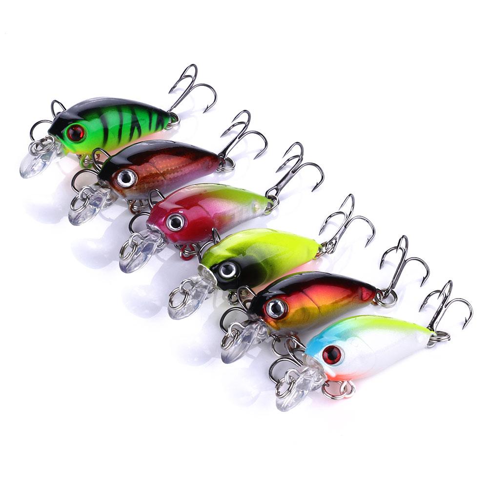 

6шт мини-крэнкбейт пластиковые рыболовные снасти для воблера на щуку