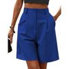 Pantalones para Mujer, Verano, Corte Ajustado, Cintura Alta, Corte Holgado, Adelgazantes, Pierna Recta, Pantalones Casuales de Longitud Media, Transpirables, Pierna Ancha, Pantalones Cortos