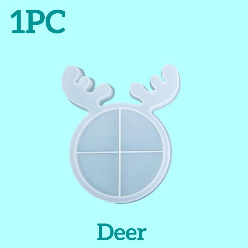 DIY Silicone Mold Christmas Deer Antlers Cat Tray Mold Handmade Craft Resin Mold for Aromatherapy Candle Holiday Decor